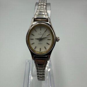 3/$30 Vintage Signet Watch Women Silver Tone Stretch Band New Battery 7.25 Inch